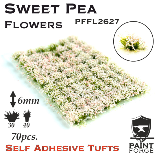 Paint Forge kępki kwiatków SWEET PEA Flowers - 70sztuk / 6mm